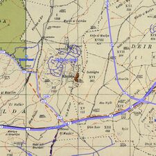 Historical map series for the area of خلدة، فلسطين (1940s with modern overlay).jpg