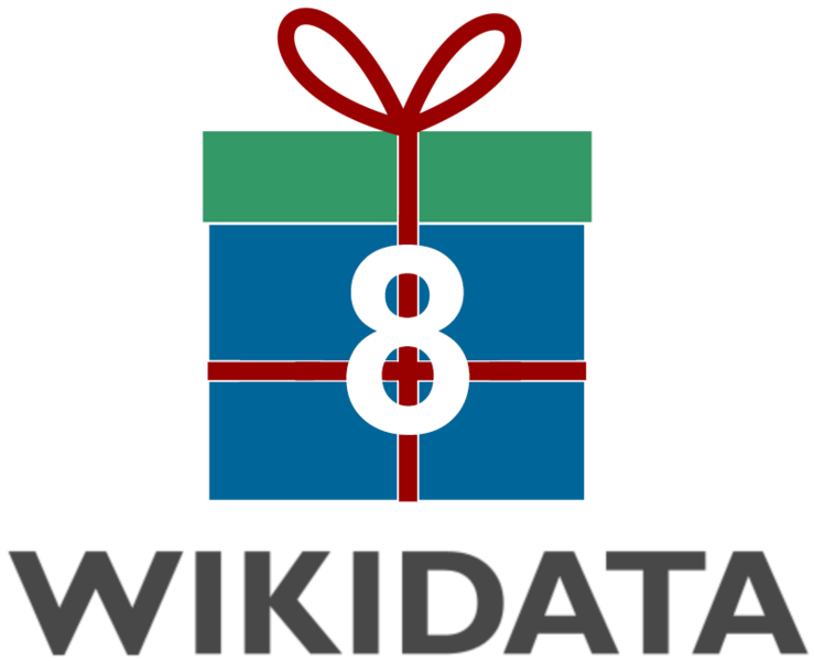 ملف:Logo eight Wikidata Birthday.png
