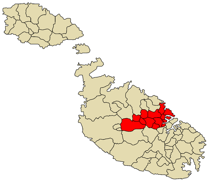 ملف:Central Region Malta map.png