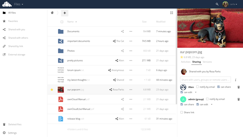 ملف:OwnCloud Sidebar sharing.png