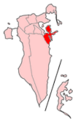 Map of Bahrain showing Sitrah municipality