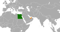 Map indicating locations of Egypt and United Arab Emirates