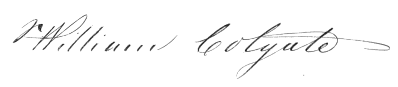 ملف:William Colgate signature.png