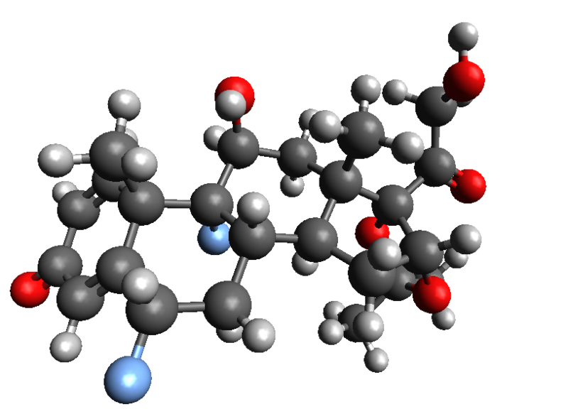 ملف:Fluocinolone acetonide (Ball-n-Stick).png