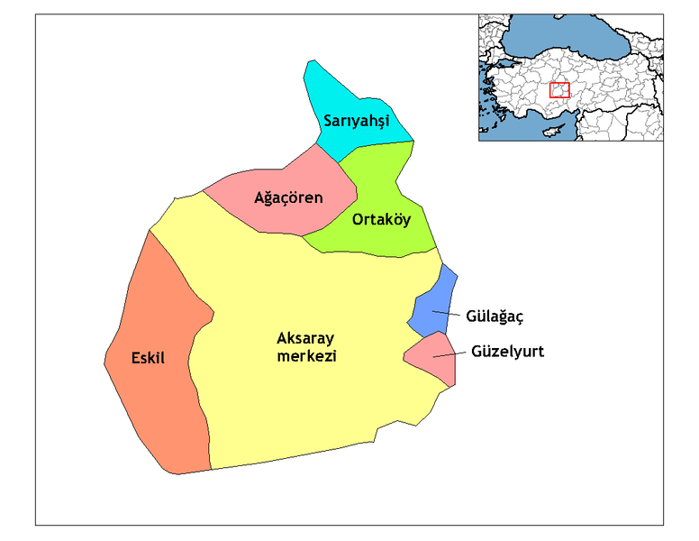 ملف:Aksaray districts.png